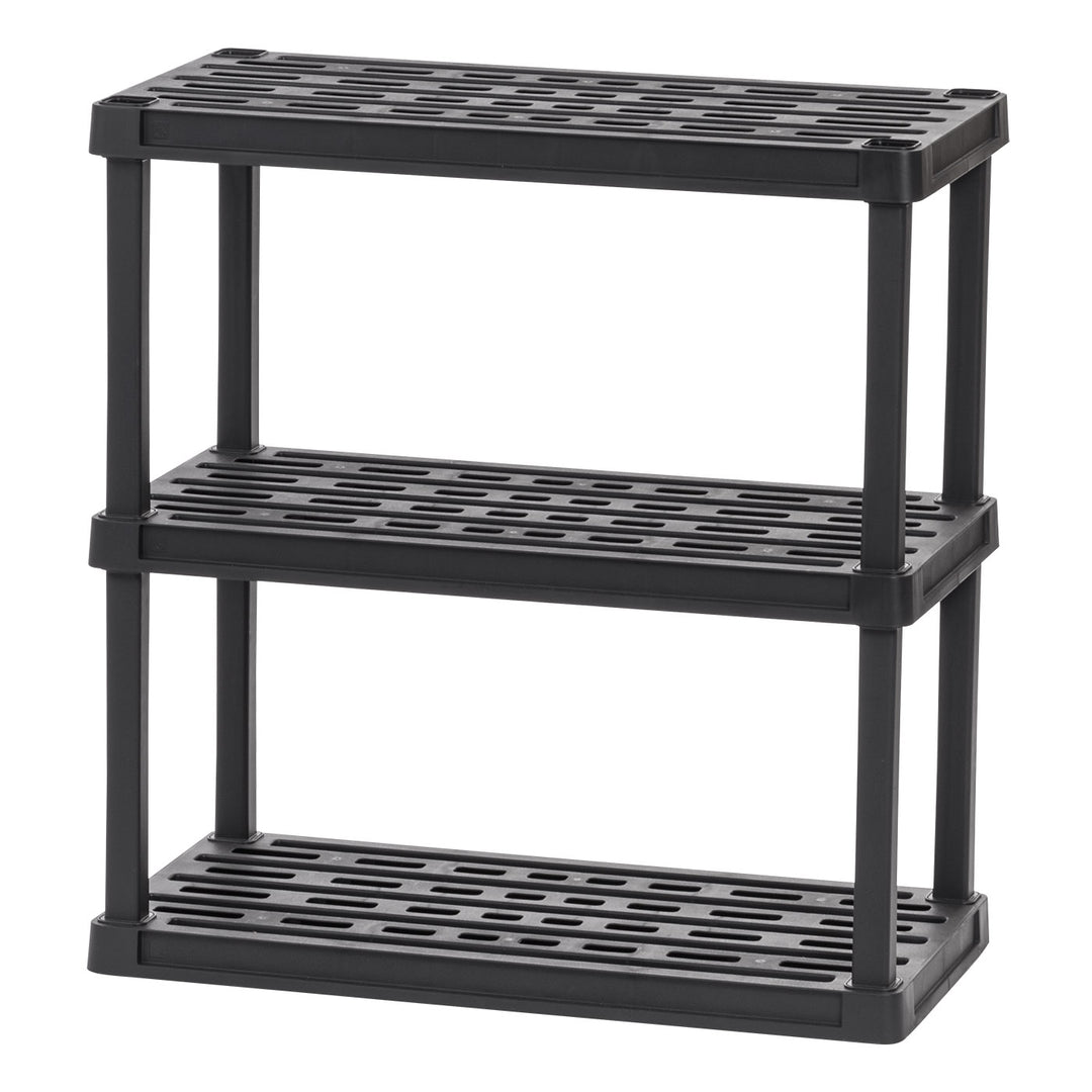 Heavy Duty Plastic Storage Shelves - Black - IRIS USA