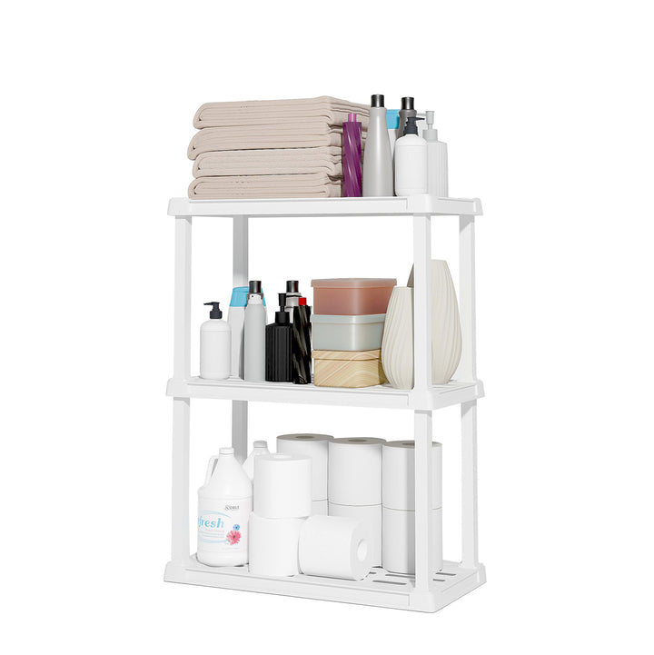 3-Tier and 4-Tier Multi-purpose Storage Organizer Shelving Unit White