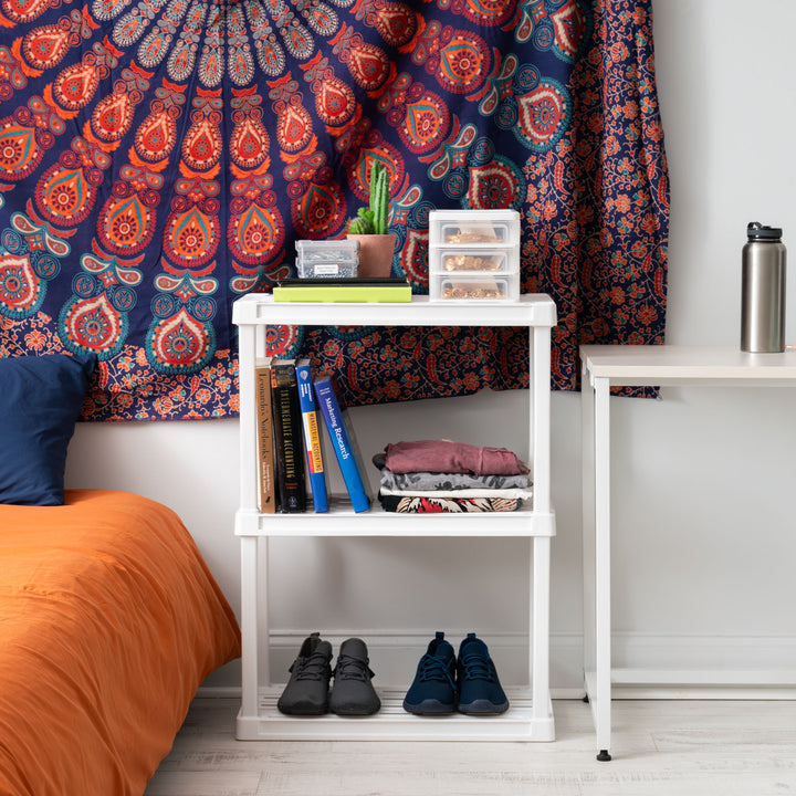 Multi-purpose Shelf Display Rack, White