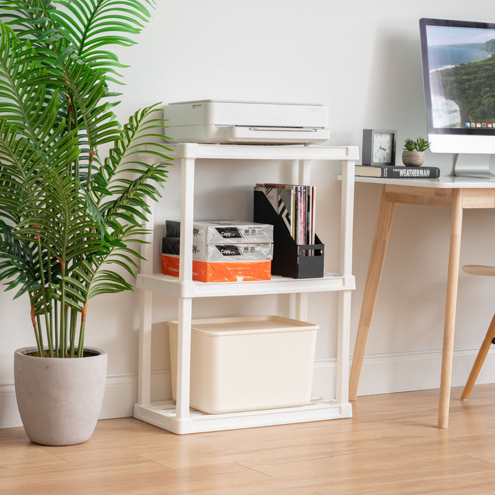 Multi-purpose Shelf Display Rack, White