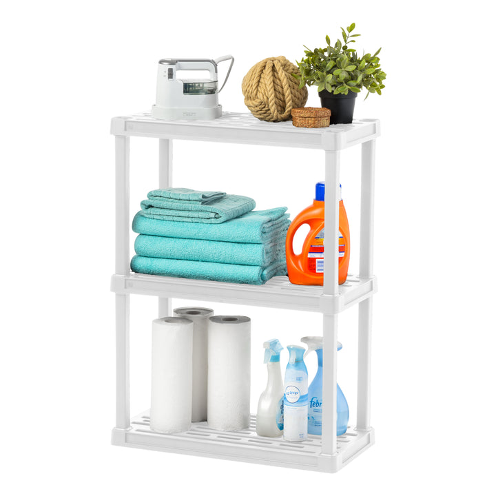 Multi-purpose Shelf Display Rack, White - IRIS USA