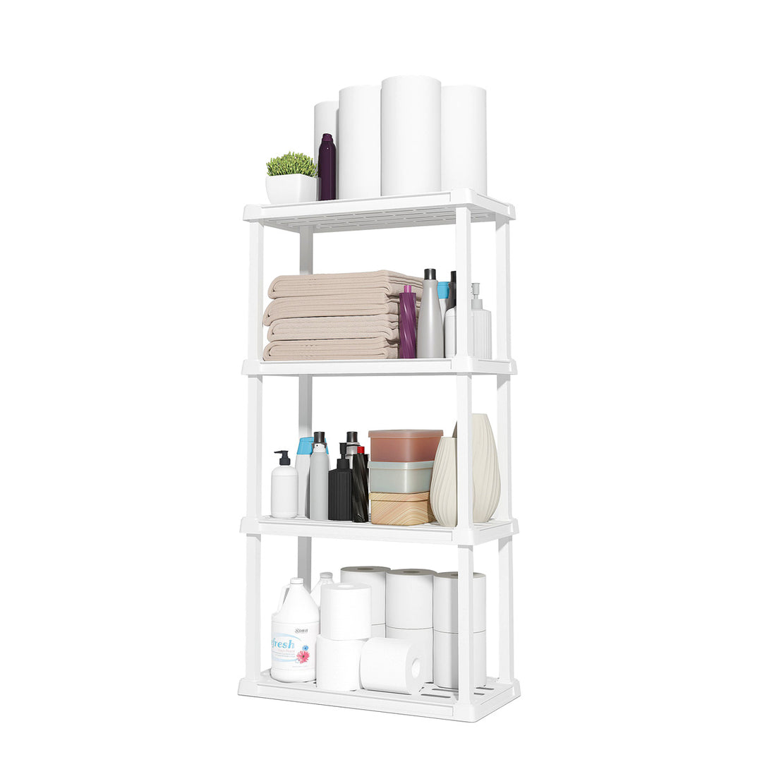Multi-purpose Shelf Display Rack, White