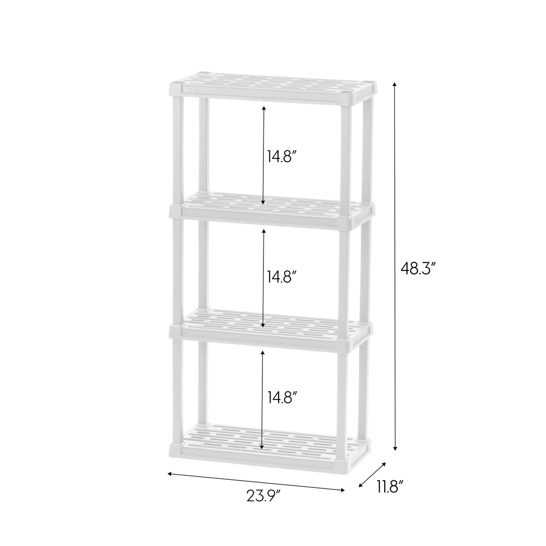 Multi-purpose Shelf Display Rack, White - IRIS USA
