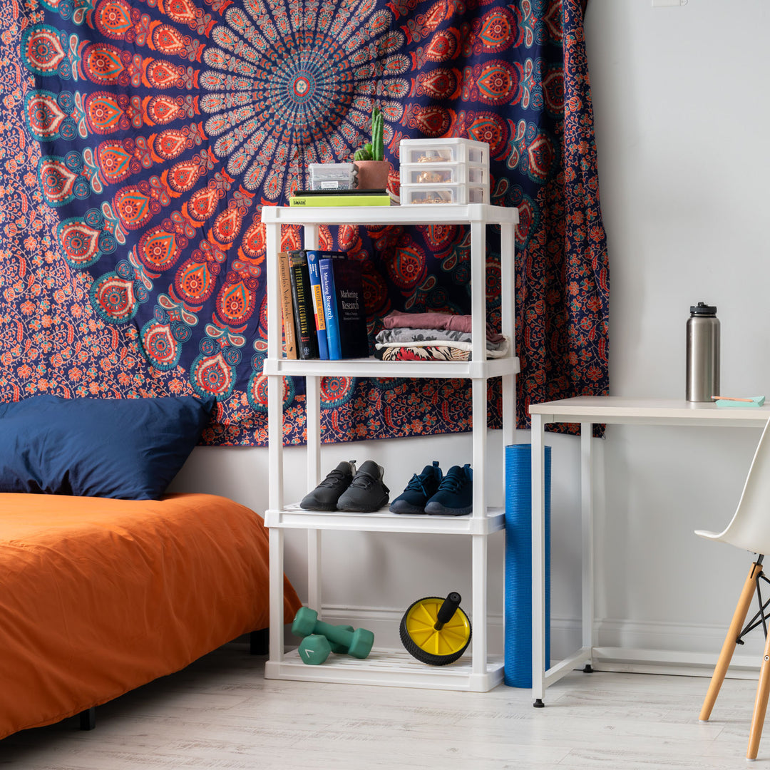 Multi-purpose Shelf Display Rack, White