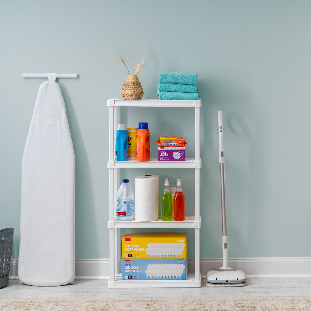 Multi-purpose Shelf Display Rack, White