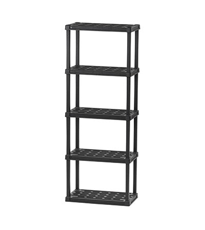 Light Duty Plastic Storage Shelves - Black - IRIS USA