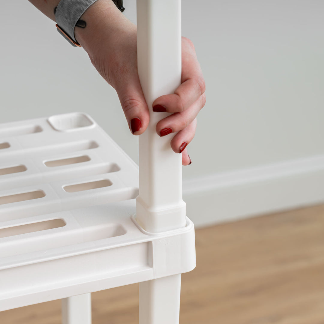 Multi-purpose Shelf Display Rack, White