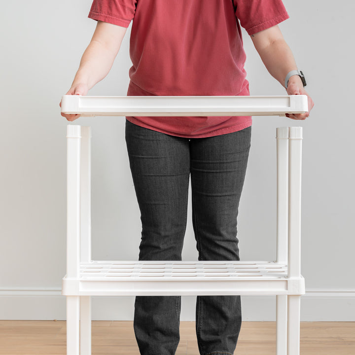 Multi-purpose Shelf Display Rack, White
