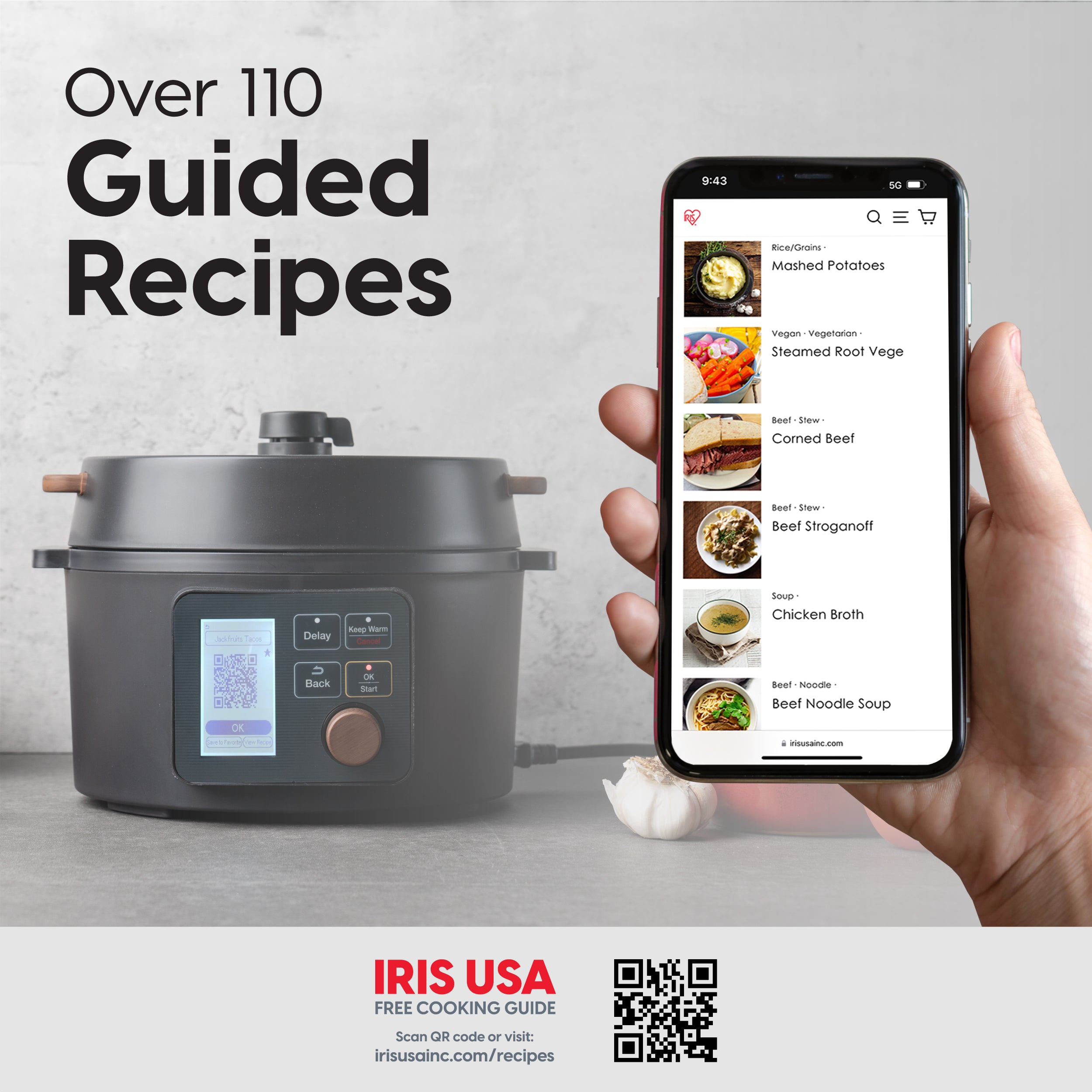 8-IN-1 Pressure Cooker / Rice Cooker with Waterless Cooking – IRIS USA