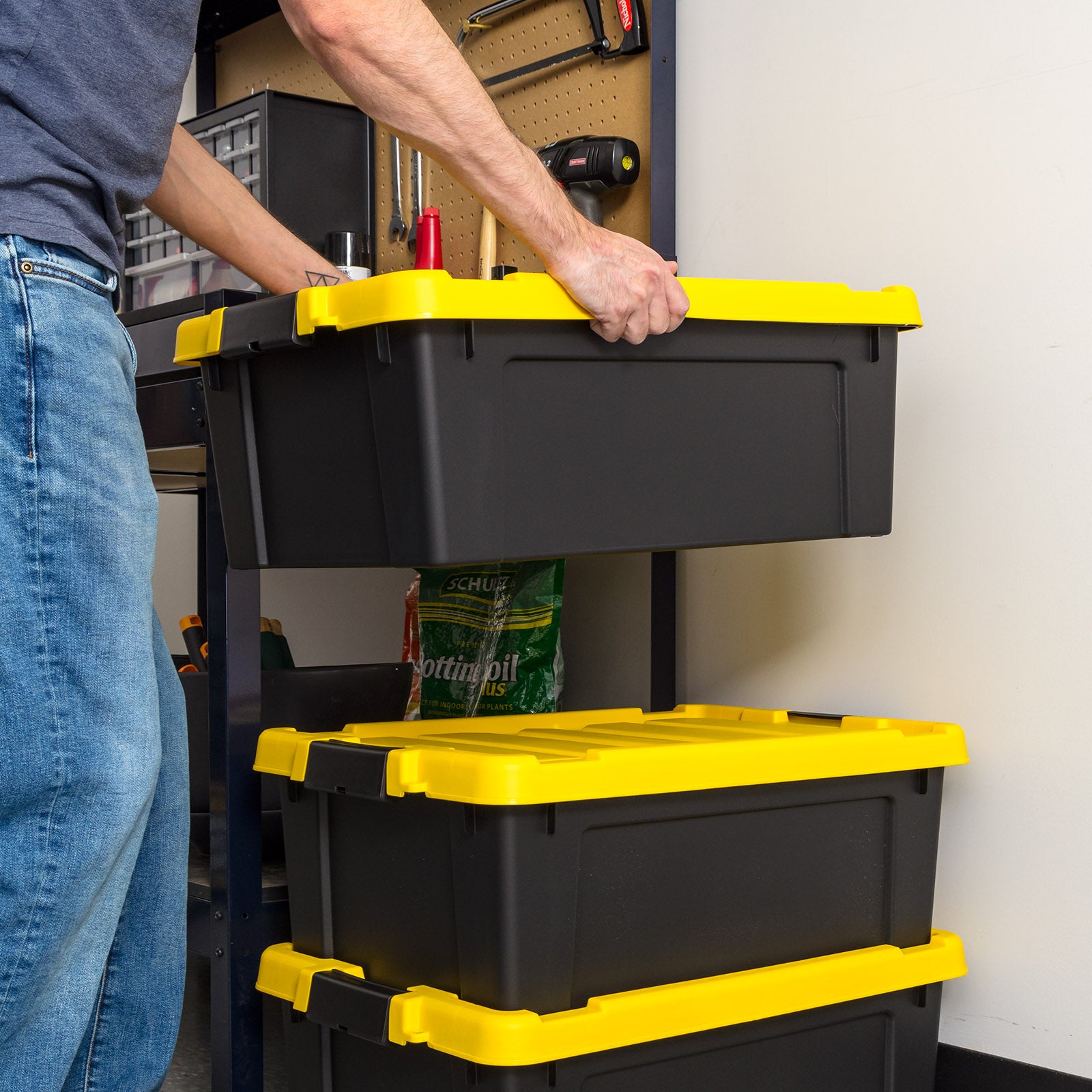 12-Gal Heavy-Duty Storage Containers with Latching Lids – 3-Pack