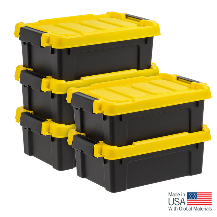 3 Gal. Plastic Storage Bins with Lids, Latching Totes, Heavy Duty Containers 5Pk