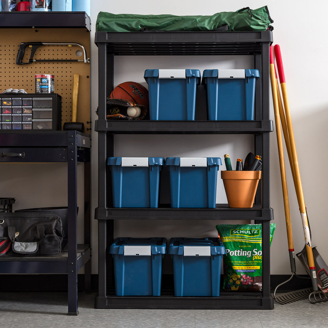 Eco-Friendly Heavy 20qt. Duty Totes for Storage with Easy-Grip Handles, 6 Pack - IRIS USA