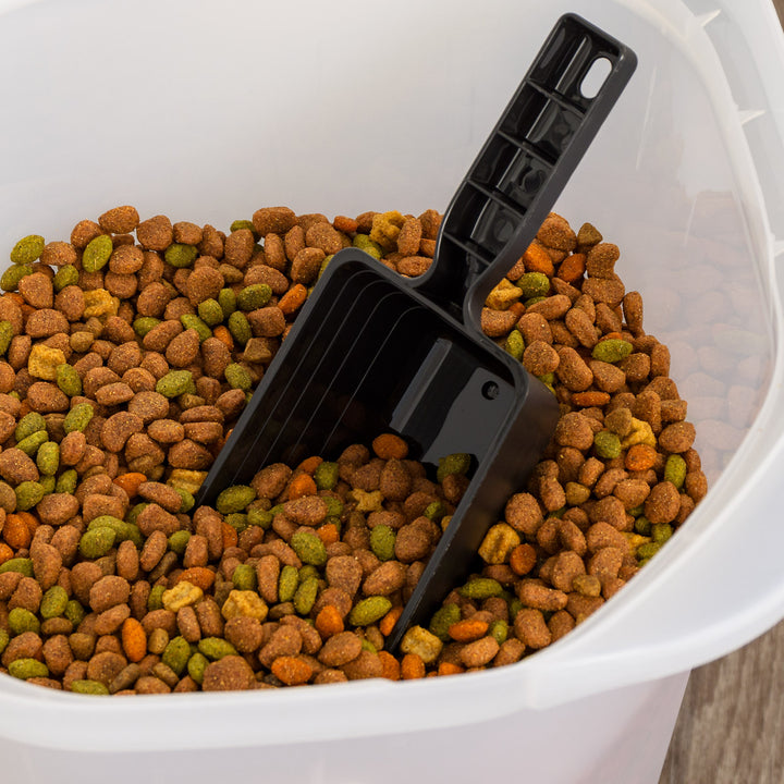 Pet Food Storage Container 25 lbs, Premium 60% Improved Airtight Seal with Air Valve, 2 Cup Scoop, Removable Wheels, Easy to Open - IRIS USA