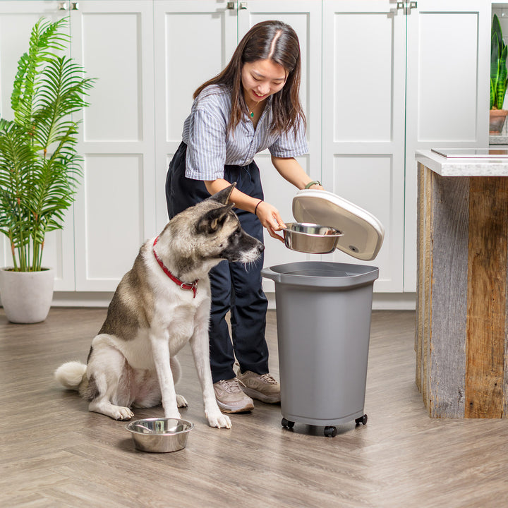 25 Lbs. Airtight Pet Food Container | Dog & Cat Food Storage Bin - IRIS USA