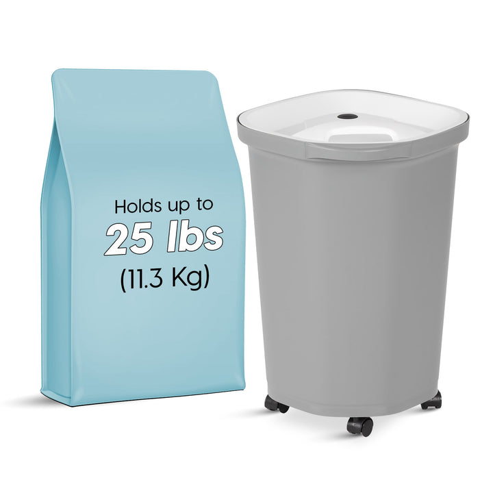 25 Lbs. Airtight Pet Food Container | Dog & Cat Food Storage Bin - IRIS USA