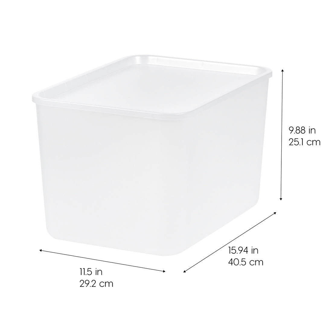 Small Plastic Modular Storage Basket with Lid 4 Pack - IRIS USA, Inc. #size_medium-deep