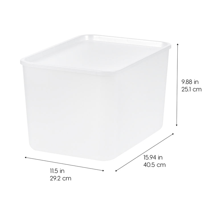 Small Plastic Modular Storage Basket with Lid 4 Pack - IRIS USA, Inc. #size_medium-deep