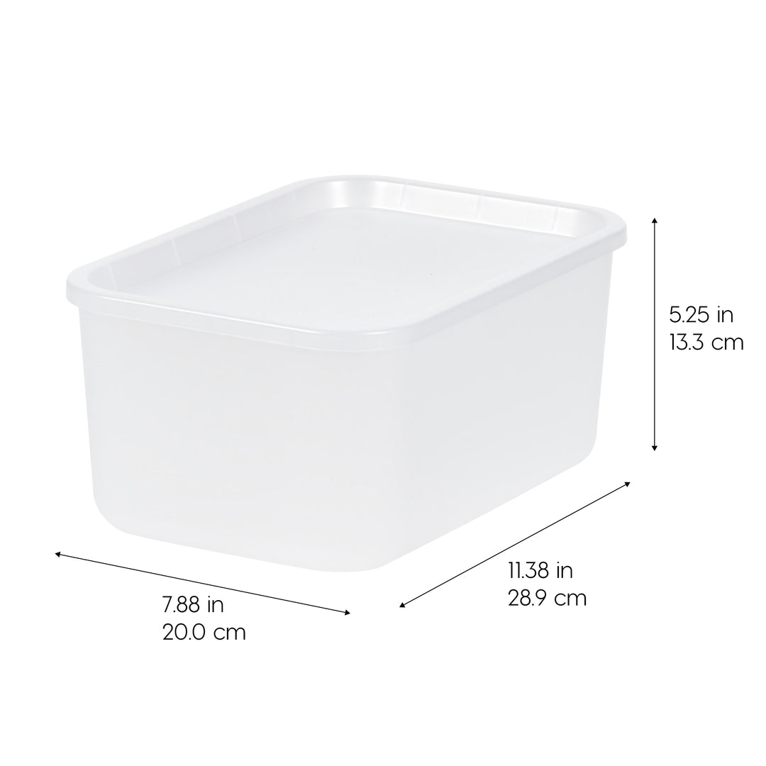 Small Plastic Modular Storage Basket with Lid 4 Pack - IRIS USA, Inc. #size_small