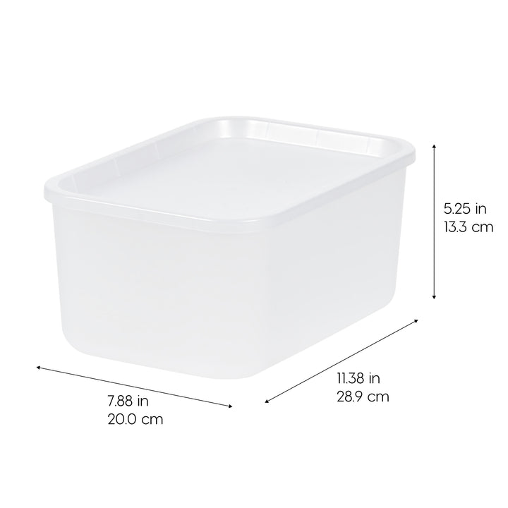 Small Plastic Modular Storage Basket with Lid 4 Pack - IRIS USA, Inc. #size_small