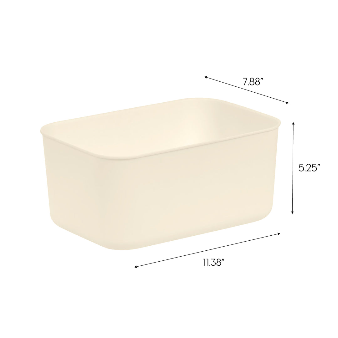 Small Plastic Storage Organizer Basket, Off-White - IRIS USA, Inc.