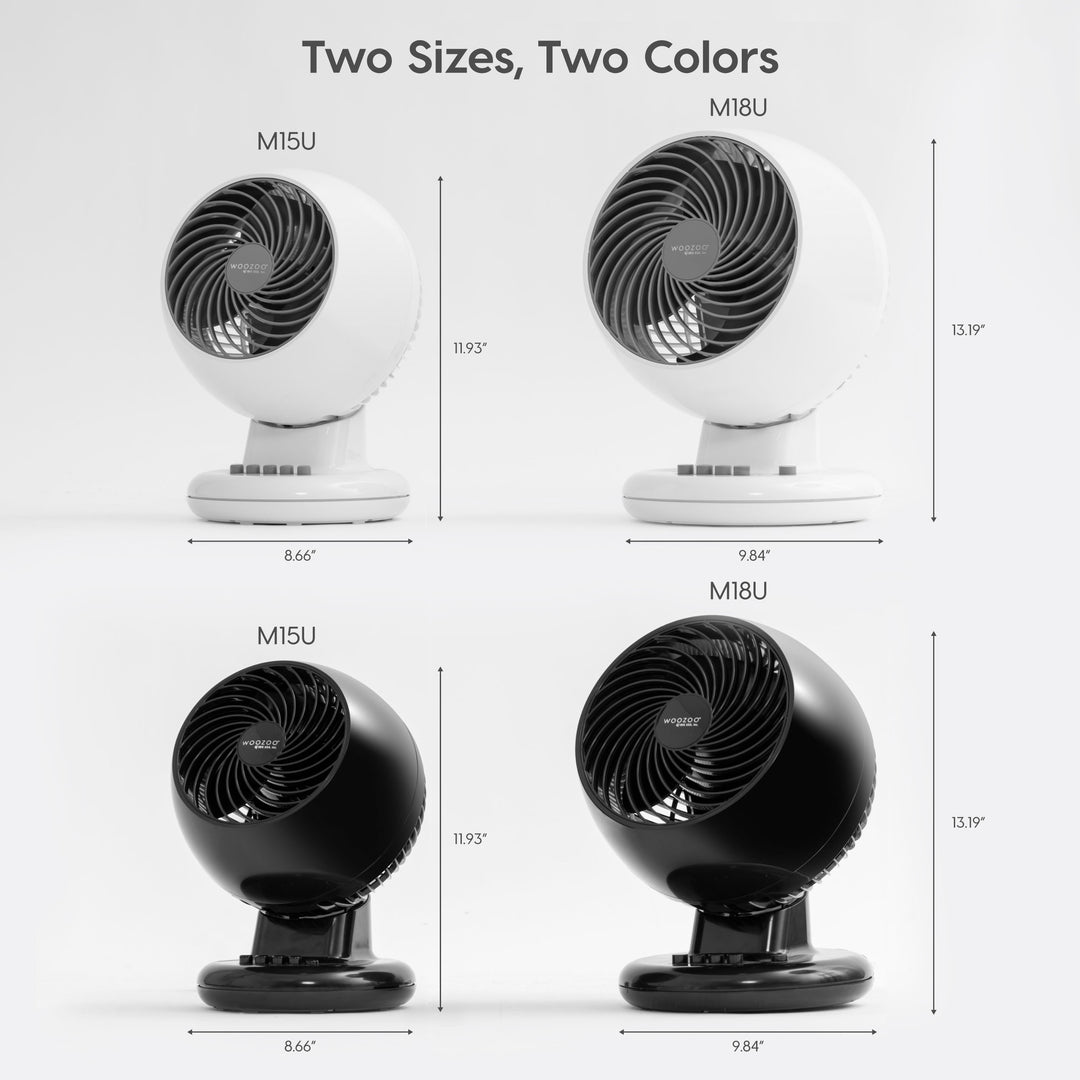 WOOZOO M15U Compact Oscillating Circulating Fan - IRIS USA