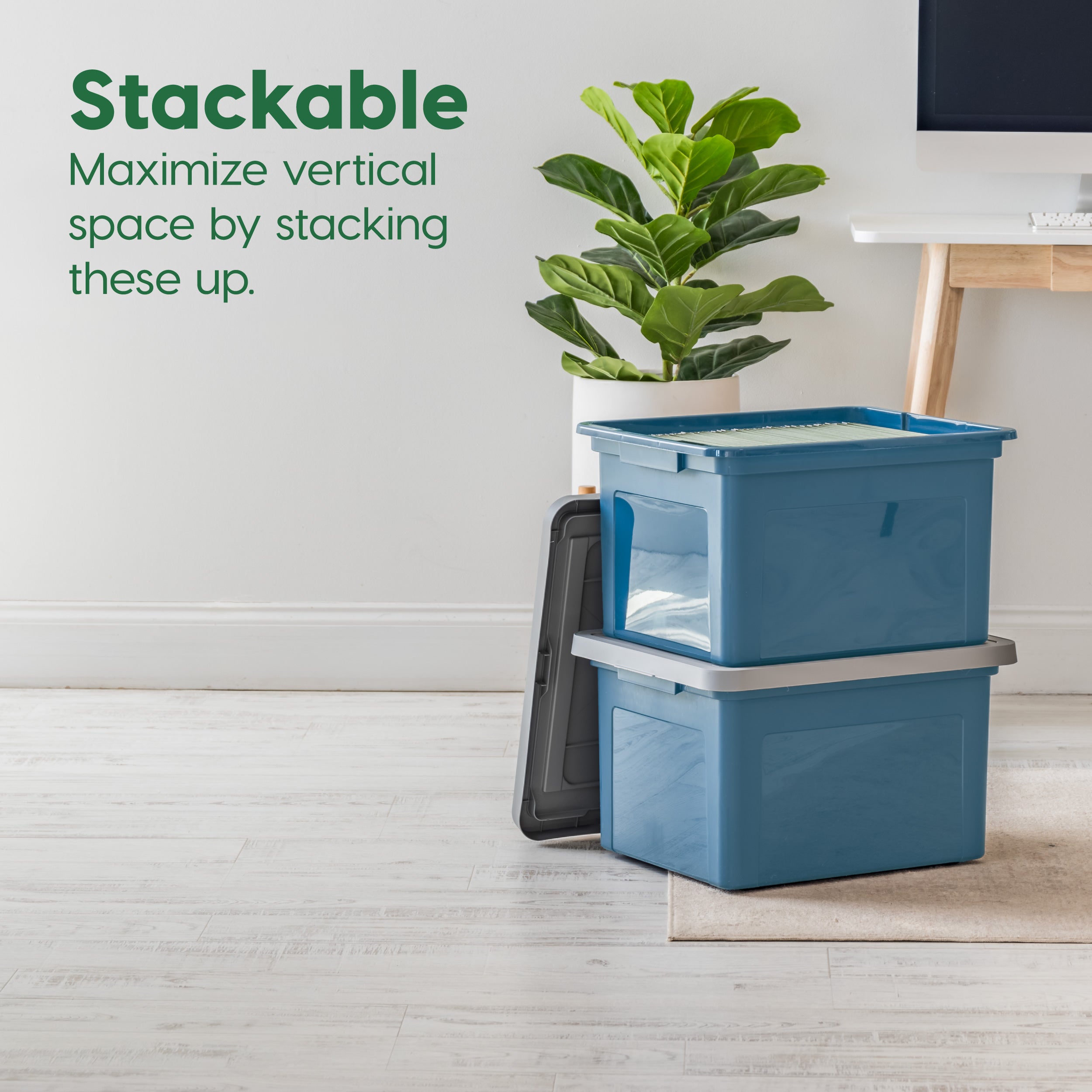 Eco-Friendly 35Qt File Totes for Storage 4 Pack – IRIS USA