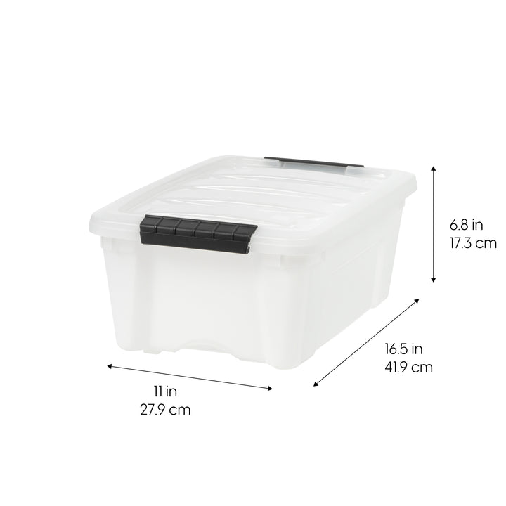 Stack & Pull™ Storage Box - 12 QT, 4 Pack, Pearl - IRIS USA, Inc.