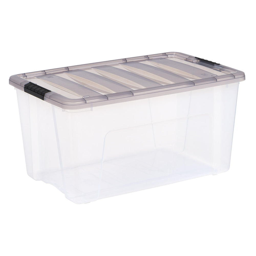 Stack & Pull® Clear storage Box 3 Pack - 18 gal. (72 qt.) - IRIS USA