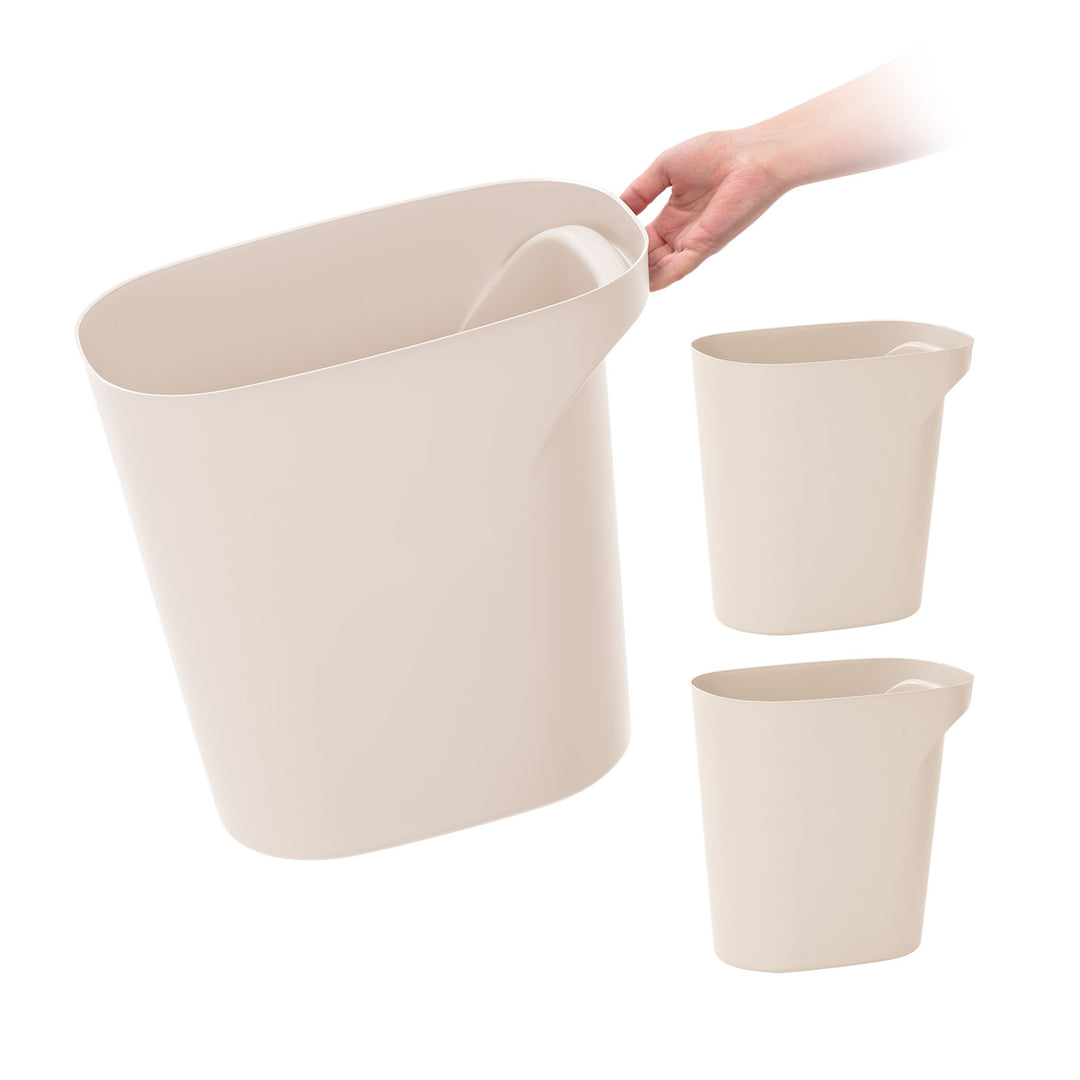 Plastic Wastebasket Trash Cans for Home, Office, Bedroom, Bathroom 6 Gallon, 2 Pack - IRIS USA, Inc.