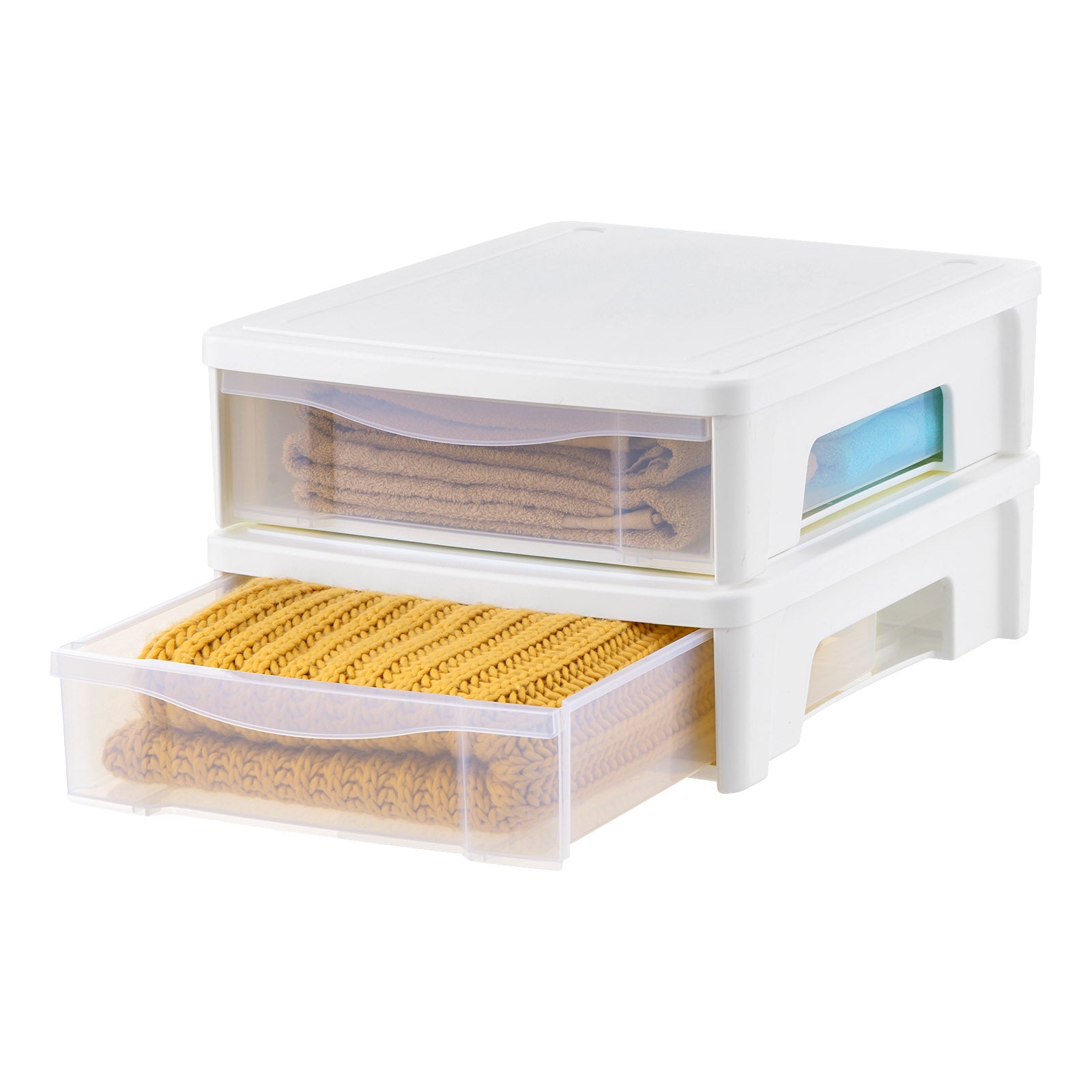 Underbed Storage Stackable Sliding Drawer 22 Qt 2 Pack – IRIS USA