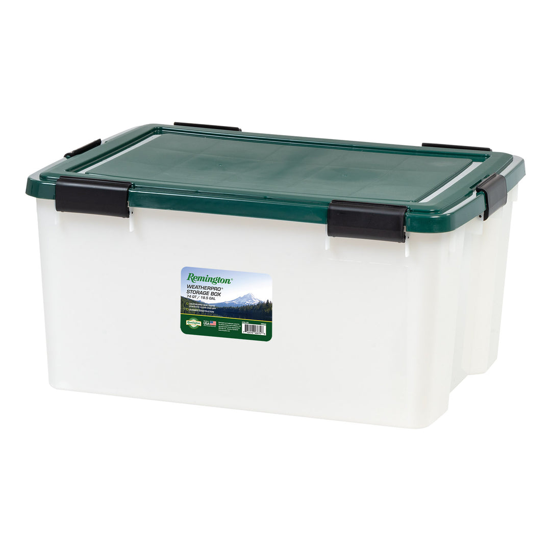 Remington Weathertight Heavy Duty Storage Tote 62.5Qt 4pk - IRIS USA