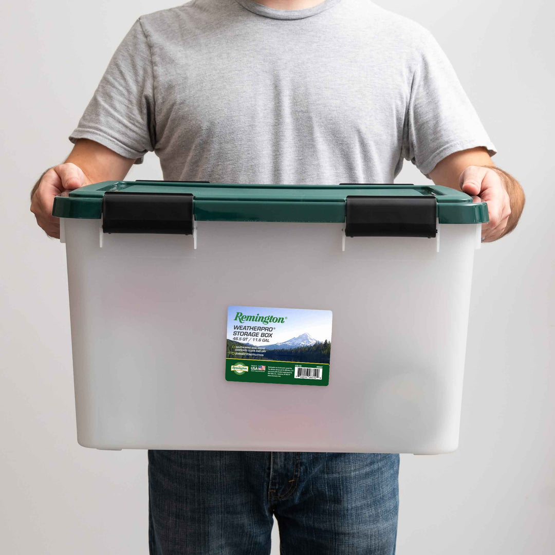 Remington Weathertight Heavy Duty Storage Tote 46.5Qt 4pk