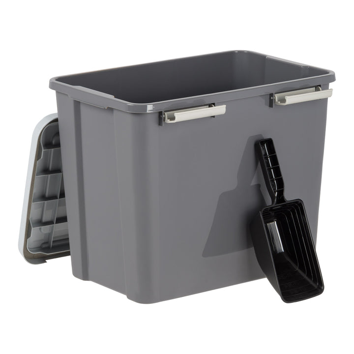 30 Lbs. Airtight Pet Food Container | Dog & Cat Food Storage Bin with Scoop - IRIS USA