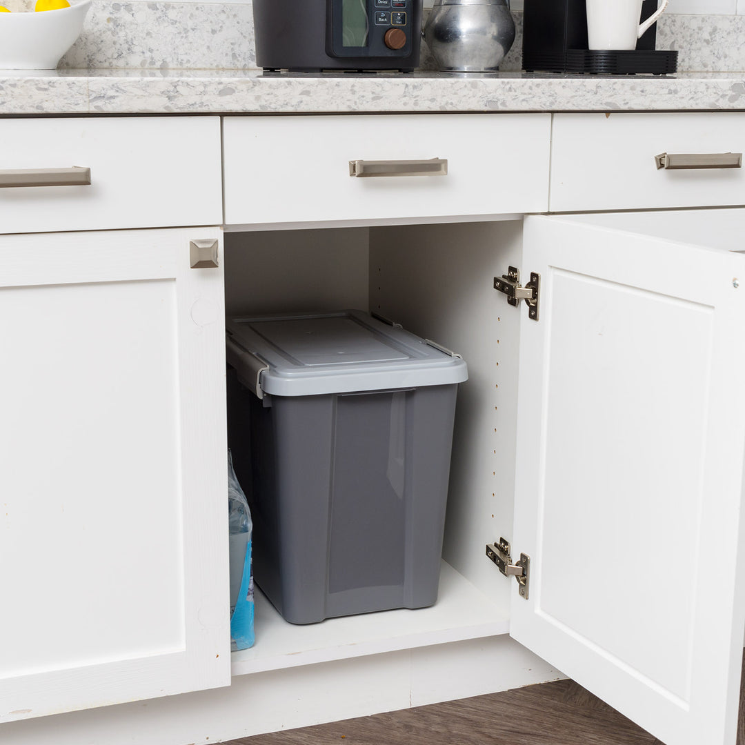 30 Lbs. Airtight Pet Food Container | Dog & Cat Food Storage Bin with Scoop - IRIS USA