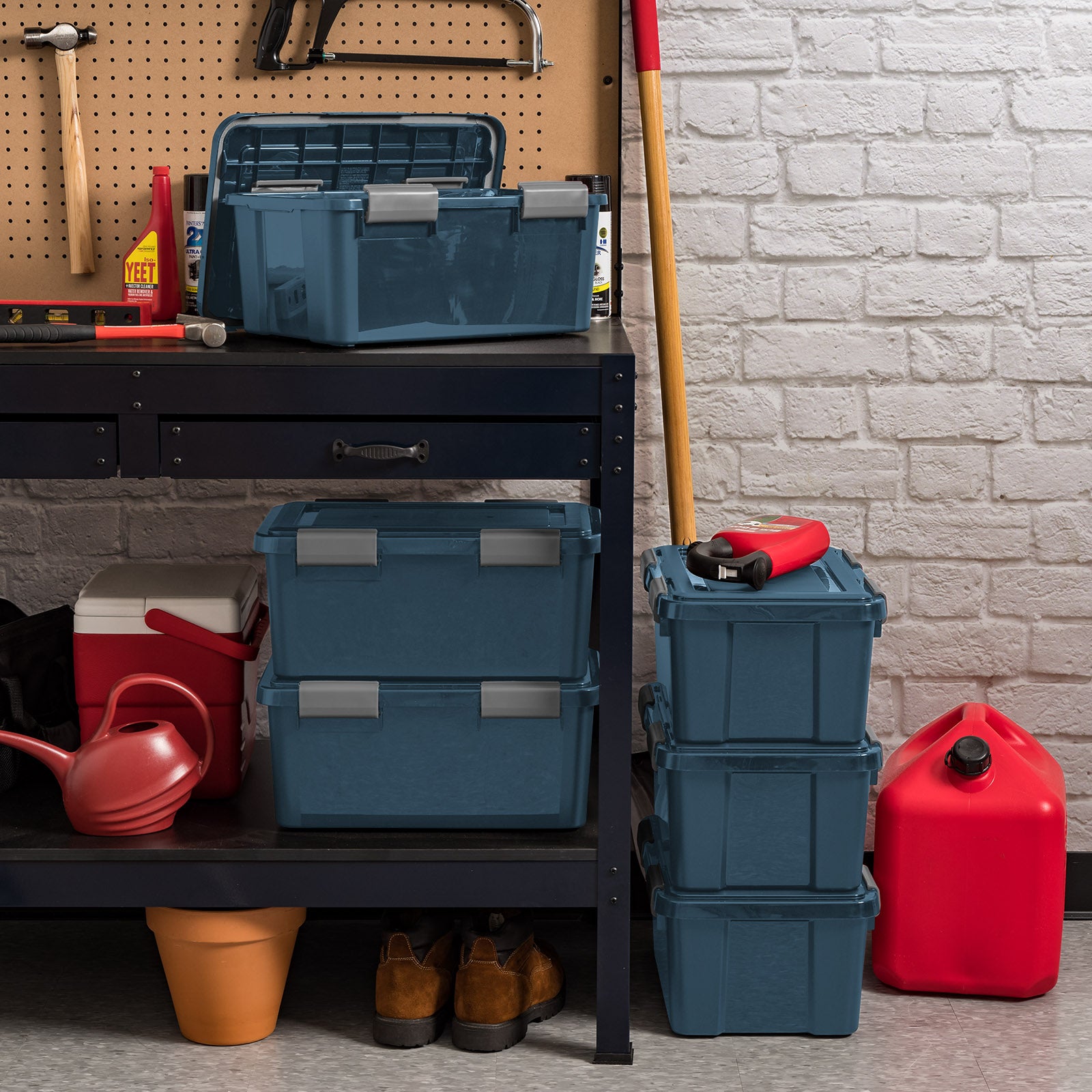 19Qt. Eco-Friendly Heavy Duty Totes for Storage with Easy-Grip