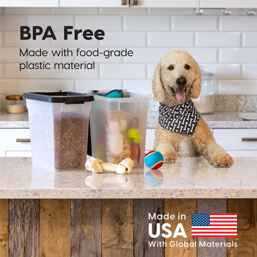 Airtight Dog Food Storage Container with Wheels 2 pack, Up to 10 lbs - IRIS USA