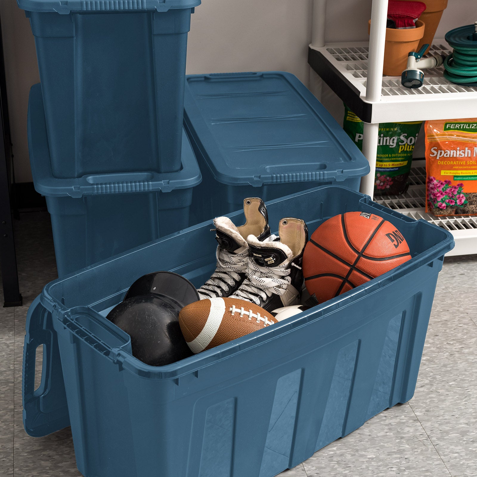 144 qt. Eco-Friendly Heavy Duty Totes for Storage with Easy-Grip