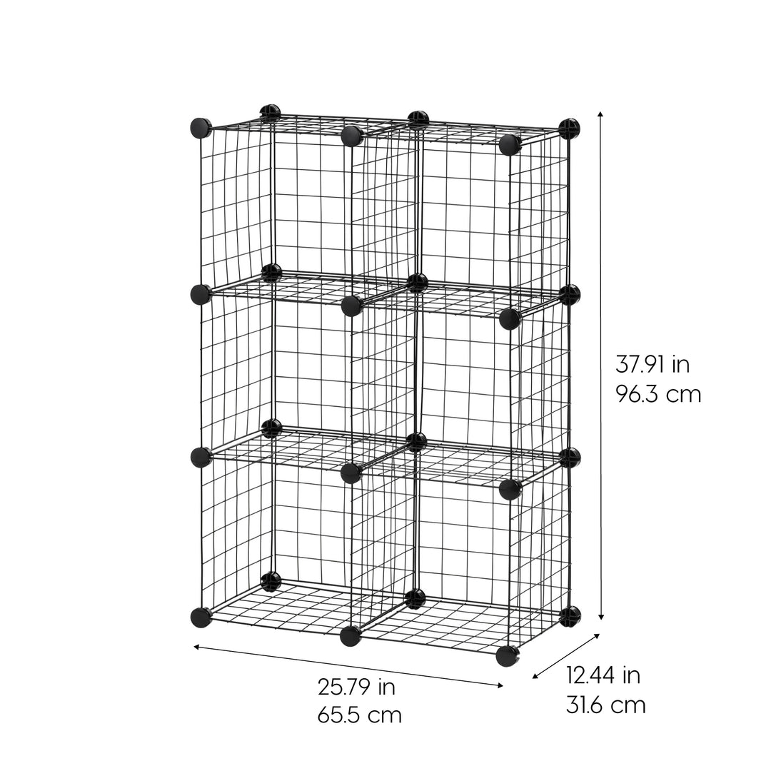Wire Storage Cubes Modular, Black