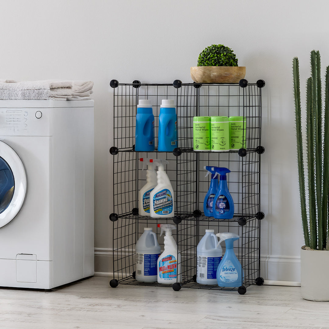 Wire Storage Cubes Modular, Black