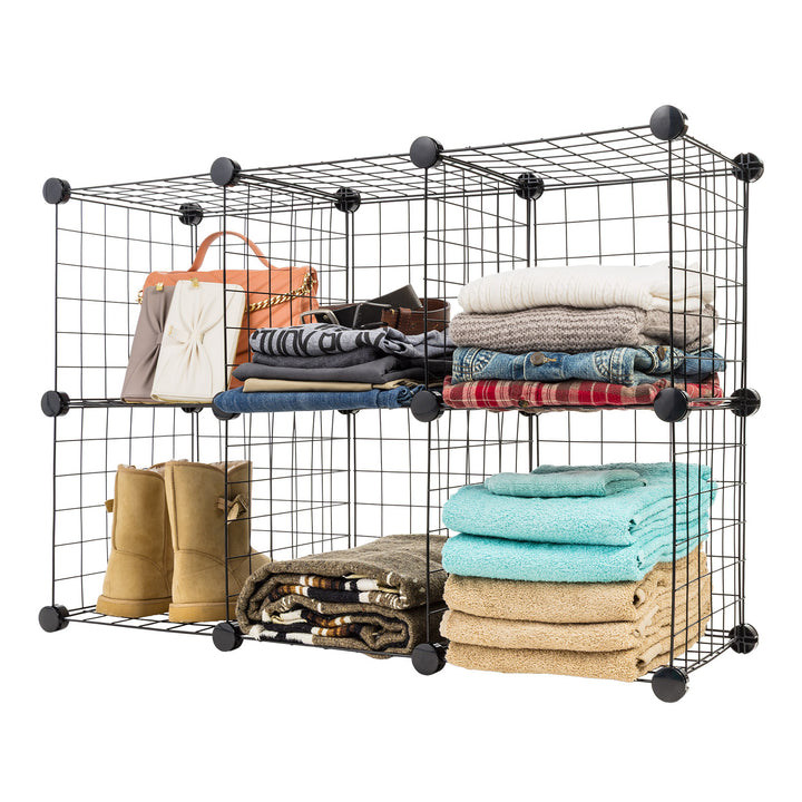 Wire Storage Cubes Modular, Black