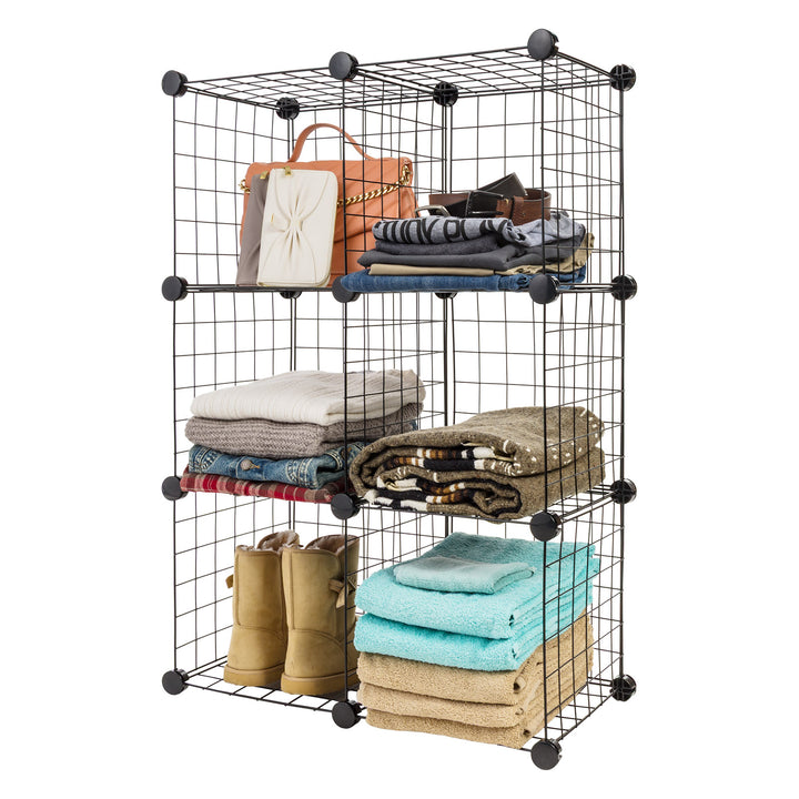 Wire Storage Cubes Modular, Black