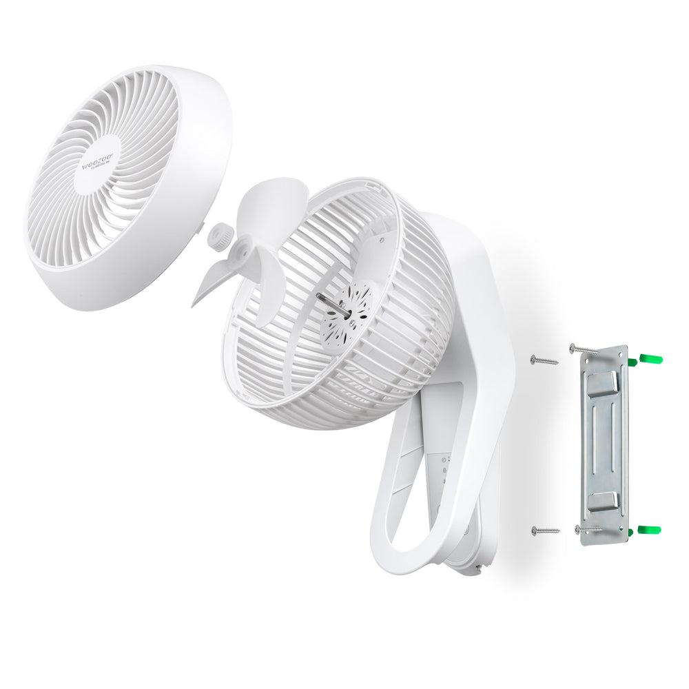 Wall-Mounted Fan with Remote, 360° Oscillating 7.1" Blades, 414.4 sq ft Coverage, for Garages, RVs, Campers, Office - IRIS USA