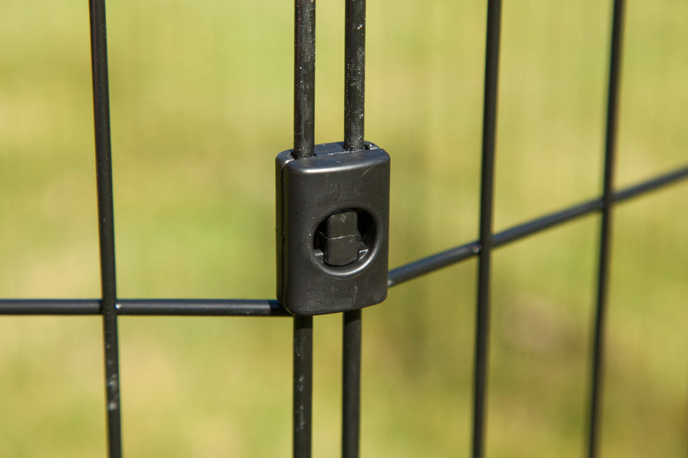 IRIS USA Metal Exercise Pet Playpen, Small Medium Dog Secure Fence Portable Easy Assemble Yard Outdoor Camping, 24"H-48"H 8-panel, Black - IRIS USA, Inc.