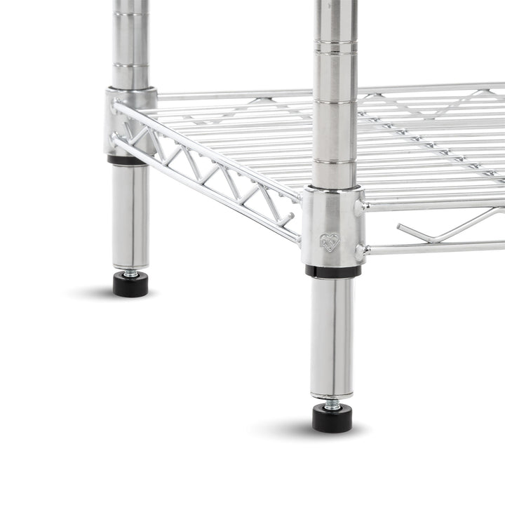 4-Tier Heavy-Duty Metal Wire Shelf with Caster Wheels,1200 lb. Capacity, Silver - IRIS USA, Inc.