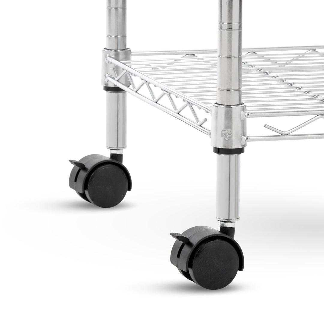 4-Tier Heavy-Duty Metal Wire Shelf with Caster Wheels,1200 lb. Capacity, Silver - IRIS USA, Inc.