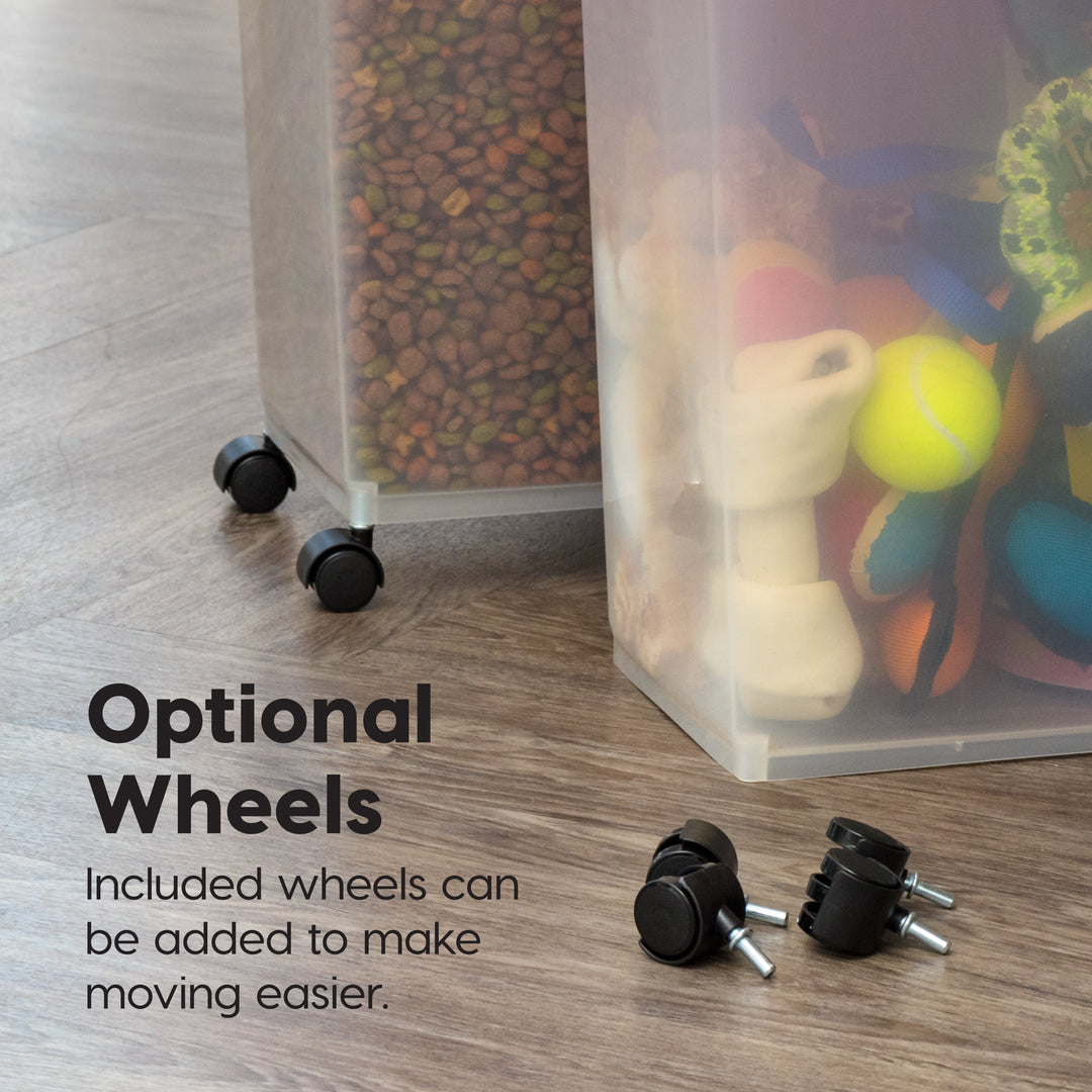 Airtight Dog Food Storage Container with Wheels 2 pack, Up to 10 lbs - IRIS USA