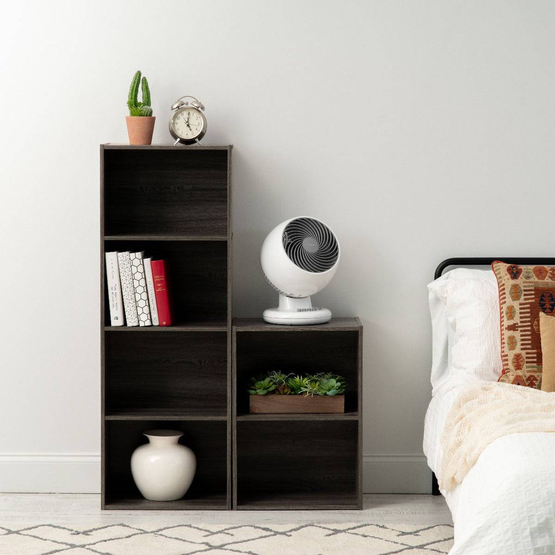 2-Tier Wood Storage Shelf, Gray - IRIS USA, Inc.