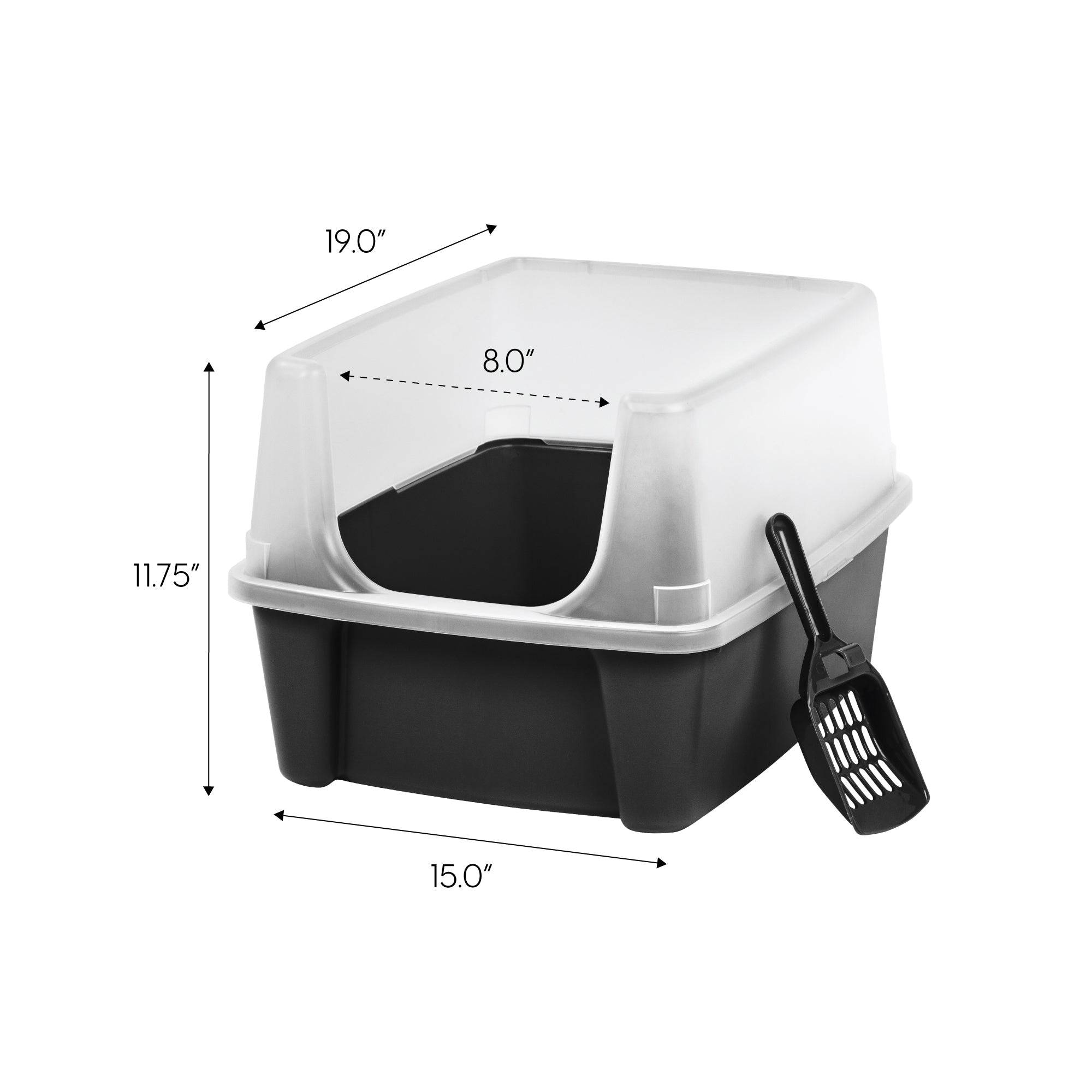 Open Top Cat Litter Box with Shield CLH-12 – IRIS USA