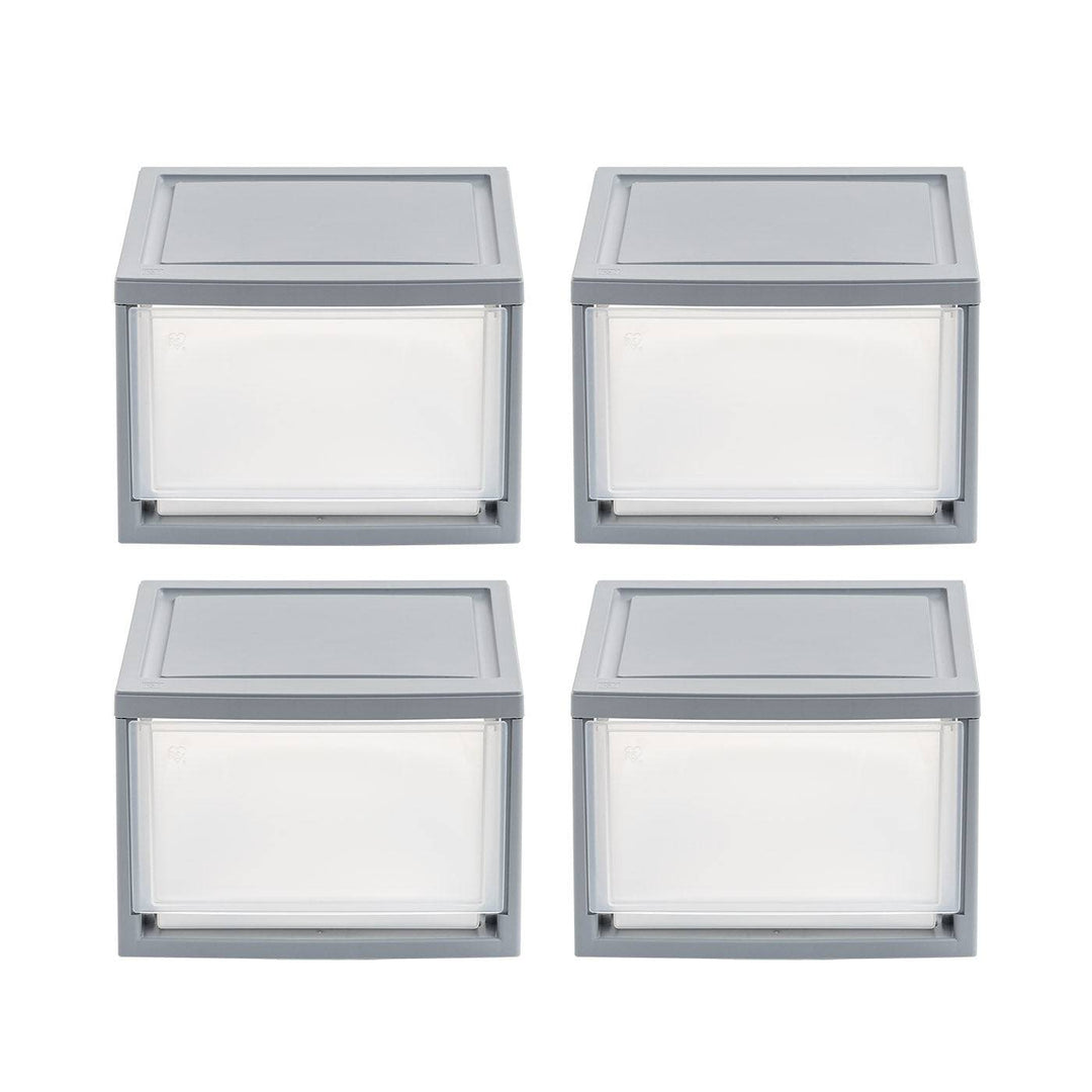 11.88" W Gray Stackble Storage Drawer, Pack of 4 - IRIS USA, Inc.