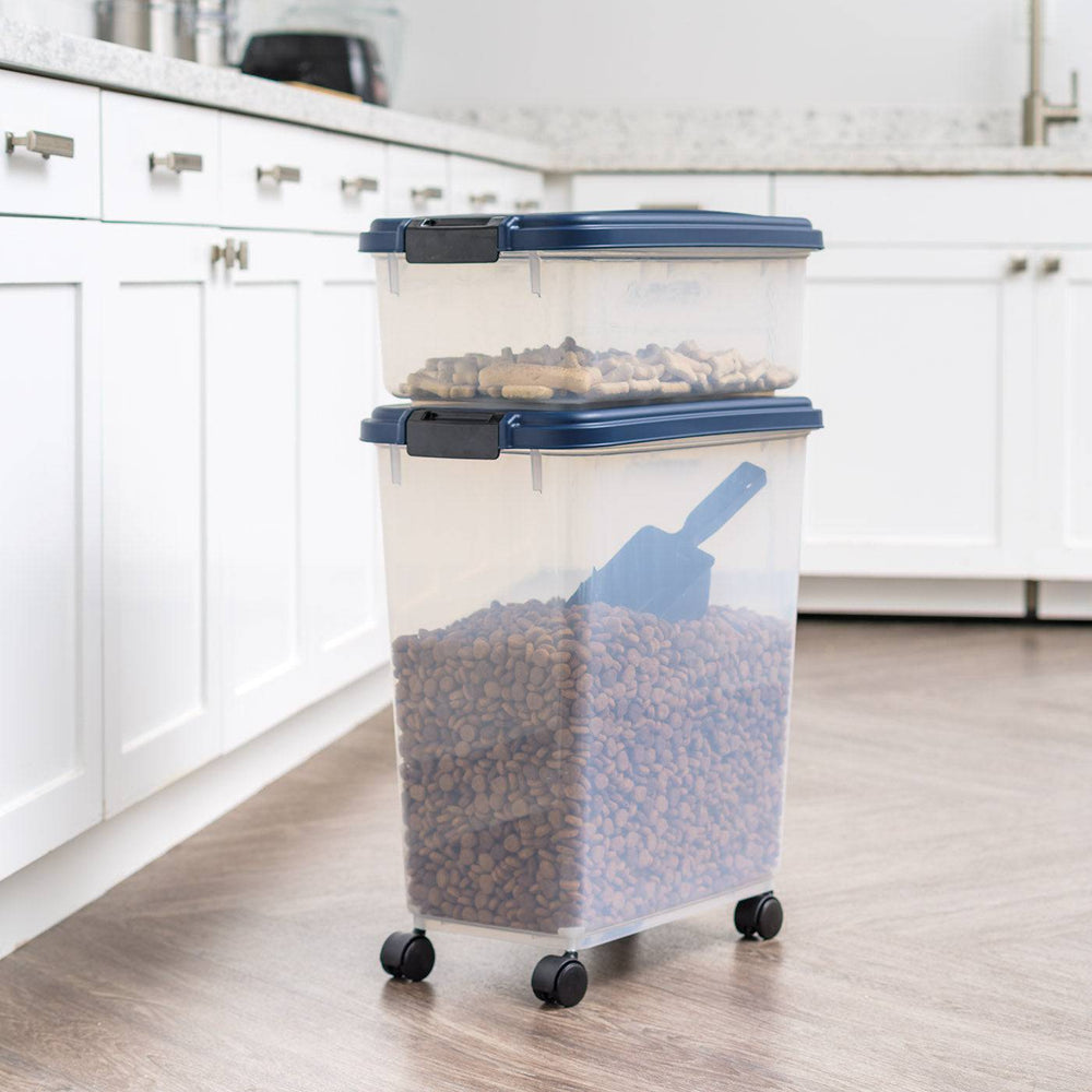 3-Piece Airtight Pet Food Container Combo, Navy - IRIS USA, Inc.